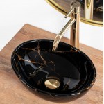 Накладной умывальник Rea Sofia Mini Black Marble Shiny Накладной умывальник Rea Sofia Mini Black Marble Shiny